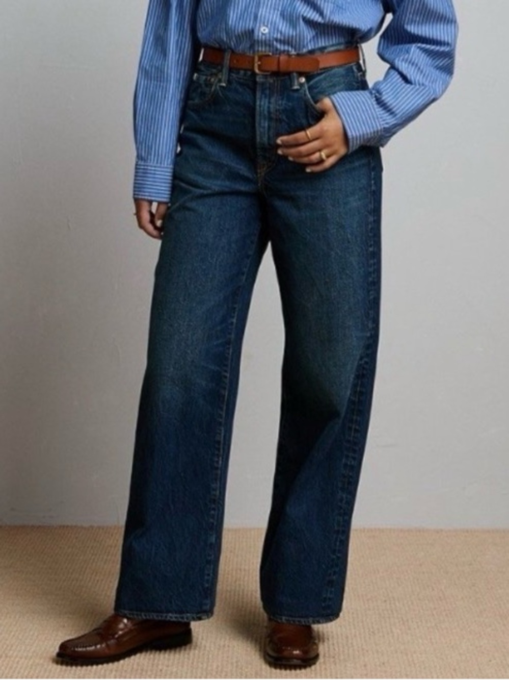 American Eagle | Dark-Wash Denim AE77 Stovepipe Straight-Leg Jeans Sz 12 Short